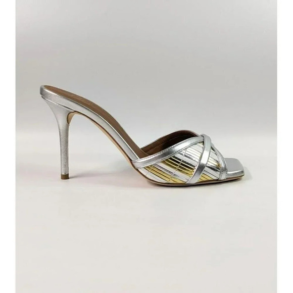 Malone Souliers Women's Perla 85 Metallic Mules Sandals Size 36.5 EU (MSRP $695) - Picture 3 of 11